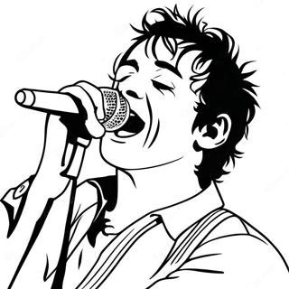 Billie Joe Armstrong Singing Coloring Page | Green Day coloring page