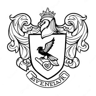 Ravenclaw-vapen färgläggningssida | Harry Potter Ravenclaw målarbild
