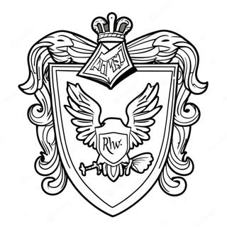 Ravenclaw huslogotyp färgläggningssida | Harry Potter Ravenclaw målarbild