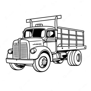Classic Flatbed Truck Coloring Page | Flatbed Truck coloring page