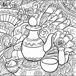 Vibrant Mexican Talavera Pottery Coloring Page | Mexican Folk Art coloring page