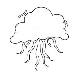 Thunderstorm with Lightning Coloring Page | Lightning coloring page
