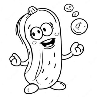 Funny Pickle Character Coloring Page | Pickle coloring page