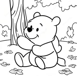 Winnie the Pooh Fall Coloring Page | Winnie the Pooh Fall coloring page