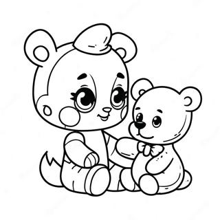 Cute Scrap Baby with Teddy Bear Coloring Page | Scrap Baby coloring page