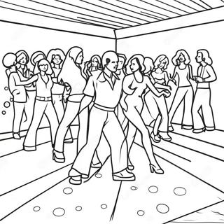 1970's Disco Dance Floor Coloring Page | 1970's Disco coloring page