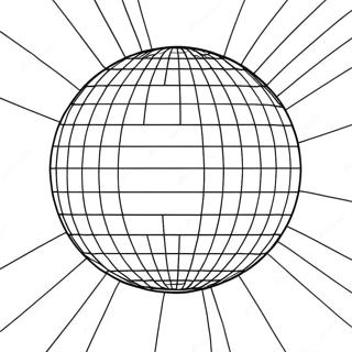 Groovy 1970's Disco Ball Coloring Page | 1970's Disco coloring page