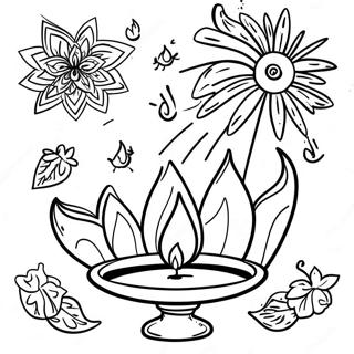 Diwali Festival Coloring Page | Diwali coloring page
