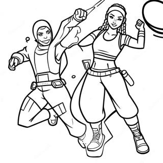 Fortnite Imani Action Pose Coloring Page | Fortnite Imani coloring page