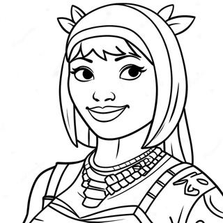 Fortnite Imani in Colorful Outfit Coloring Page | Fortnite Imani coloring page