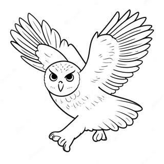 Majestic Snowy Owl in Flight Coloring Page | Snowy Owl coloring page