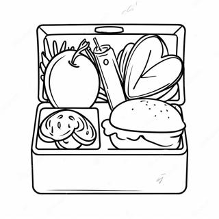 Healthy School Lunch Box Coloring Page | School Lunch coloring page
