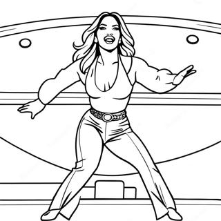 Jennifer Lopez Performing on Stage Coloring Page | Jennifer Lopez coloring page