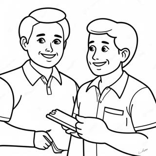 Friendly Conversation Coloring Page | Communication coloring page