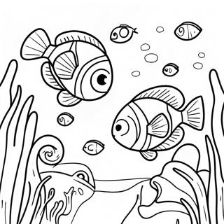 Nemo and Dory Underwater Adventure Coloring Page | Finding Dory coloring page