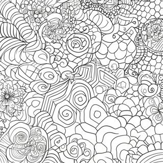 Colorful Hexagon Designs Coloring Page | Hexagon coloring page