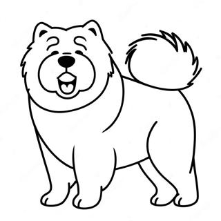 Fluffy Chow Chow Coloring Page | Chow Chow coloring page