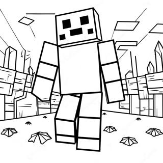 Minecraft Entity 303 Menacing Coloring Page | Minecraft Entity 303 coloring page