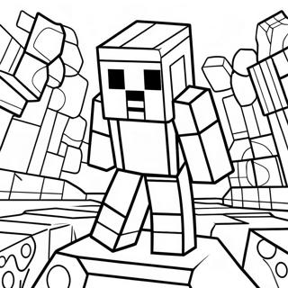 Creepy Minecraft Entity 303 in the Dark Coloring Page | Minecraft Entity 303 coloring page