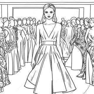 Dior Fashion Show Coloring Page | Dior Activity coloring page