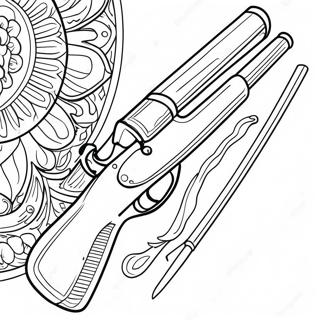 Vintage Shotgun Coloring Page | Shotgun coloring page