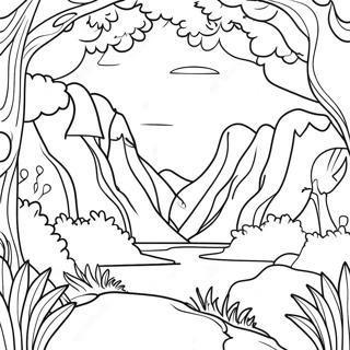 Mythographic Fantasy Landscape Coloring Page | Mythographic coloring page