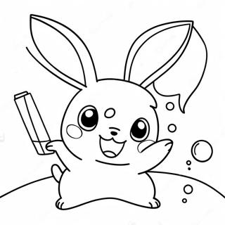 Cute Raichu Playing with Friends Coloring Page | Raichu coloring page