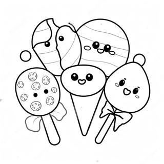 Cute Candy Food Coloring Page | Candy Cute Food coloring page