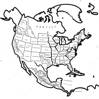 Detailed North America Map Coloring Page | North America Map coloring page