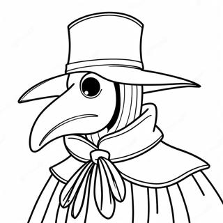 Mysterious Plague Doctor in Cloak Coloring Page | Plague Doctor coloring page
