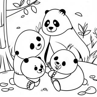 Panda Family Coloring Page | Panda for Adults coloring page