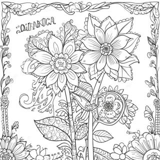 Johanna Basford 2017 Kalender Blommor färgläggningssida | Johanna Basford Kalender 2017 målarbild
