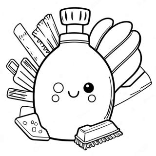 Cleaning Supplies Coloring Page | Cleaning coloring page