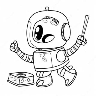 Cute Cleaning Robot Coloring Page | Cleaning coloring page
