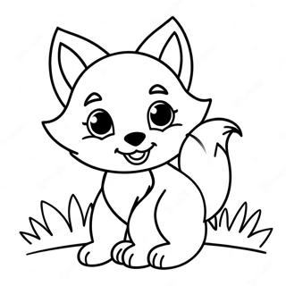 Cartoon Fox Coloring Page | Cartoon Fox coloring page
