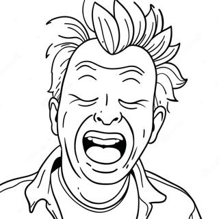 Beavis Laughing Hysterically Coloring Page | Beavis and Butthead coloring page