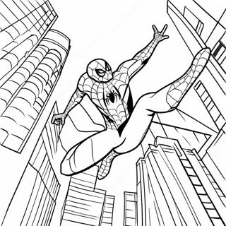 Spider Man Far From Home Action Scene Coloring Page | Spider Man Far From Home coloring page