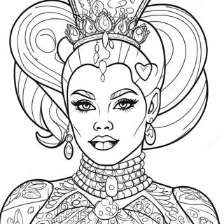 Fabulous Drag Queen in Glittering Costume Coloring Page | Drag Queen coloring page