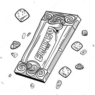 Golden Wonka Bar Coloring Page | Wonka Bar coloring page