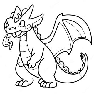 Fire-Breathing Dragon Pokemon Coloring Page | Dragon Pokemon coloring page