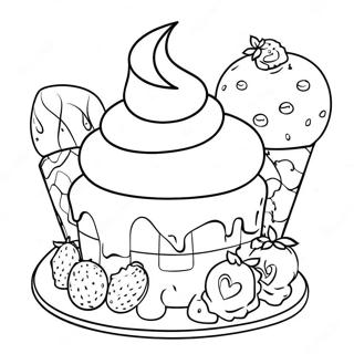 Detailed Dessert Coloring Page | Detailed Dessert coloring page