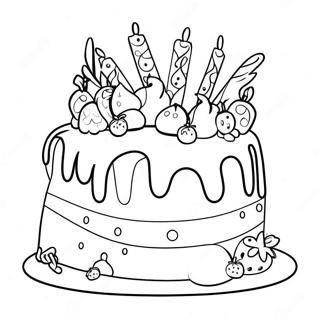 Delicious Cake Slice Coloring Page | Detailed Dessert coloring page