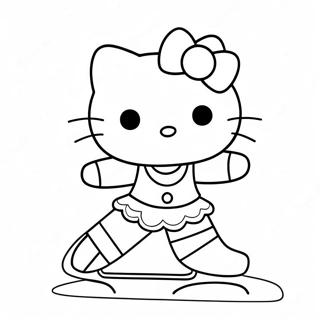 Hello Kitty Ice Skating Coloring Page | Hello Kitty Ice Skating coloring page