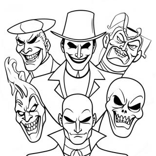 Sinister Villains Coloring Page | Evil for Adults coloring page