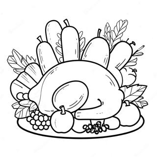 Comida De Acción De Gracias Páginas para Colorear