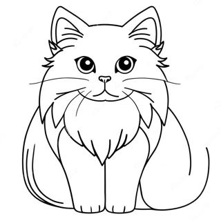 Fluffy Persian Cat Coloring Page | Persian Cat coloring page