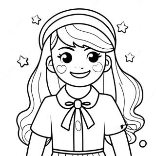 Roblox Preppy Mädchen Ausmalbild | Roblox schickes Mädchen Ausmalbild