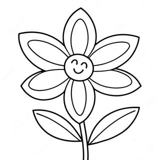 Cute Simple Flower Coloring Page | Easy Simple coloring page