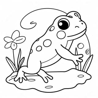Cute Frog Jumping Coloring Page | Amphibia coloring page