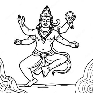 Dancing Shiva Coloring Page | Shiva coloring page